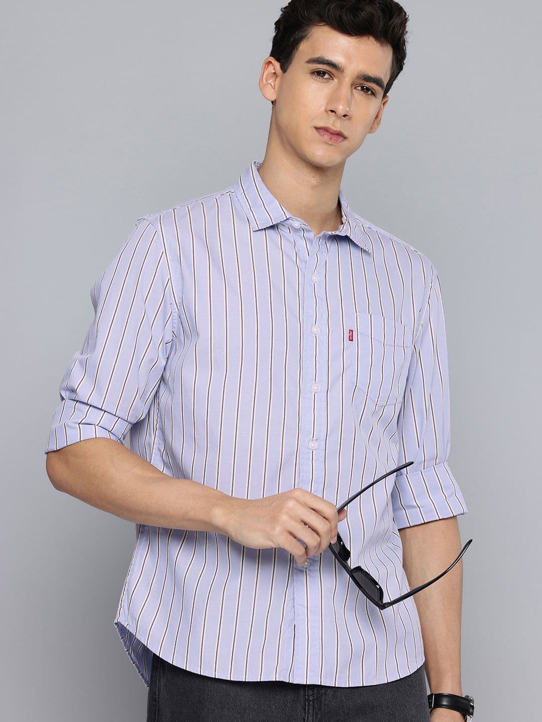 Levis Slim Fit Striped Pure Cotton Casual Shirt - view 1