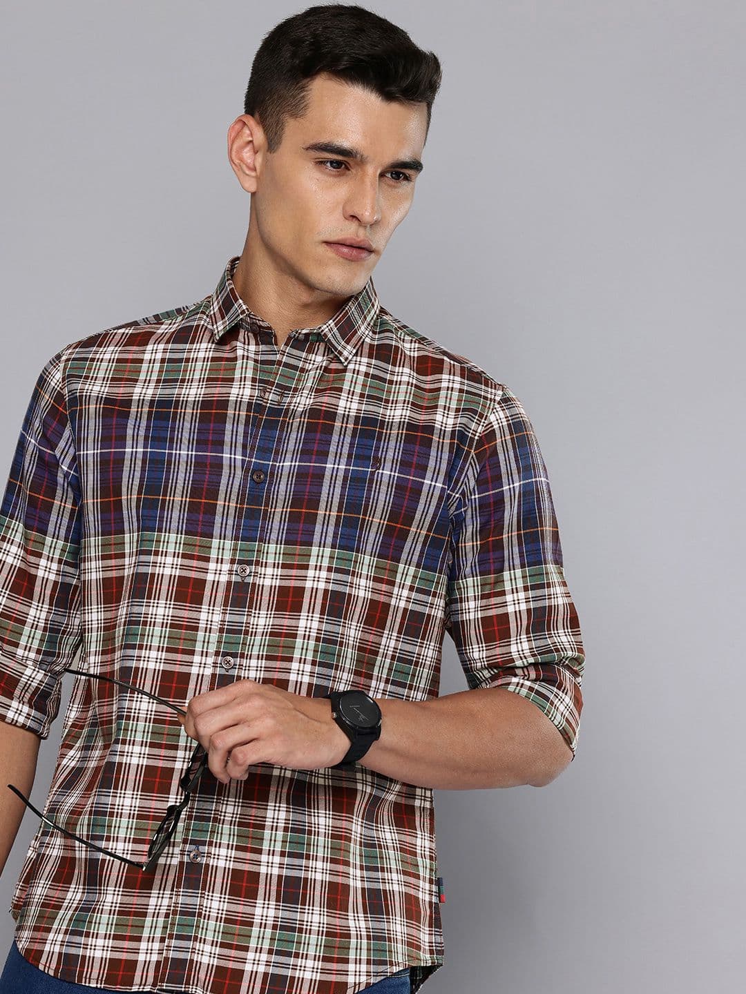 Indian Terrain Pure Cotton Classic Fit Checked Casual Shirt - view 1