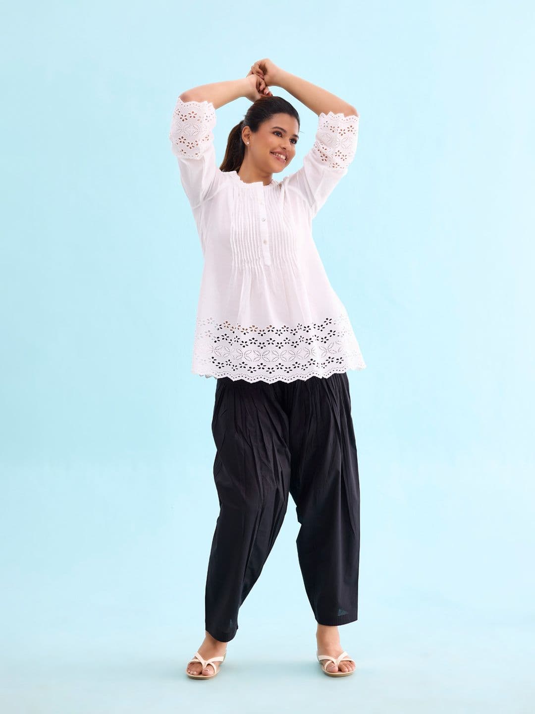 Go Colors Black Relaxed Fit Solid Salwar - view 1