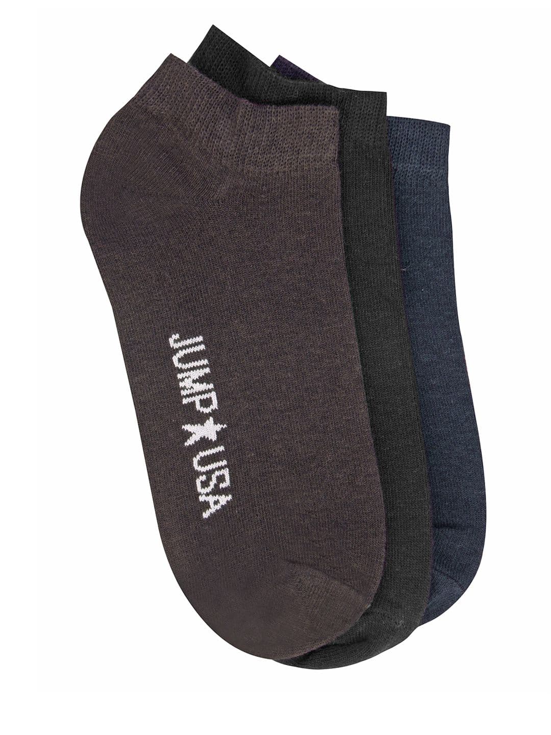 JUMP USA Men Pack of 3 Solid Ankle-Length Socks - view 1
