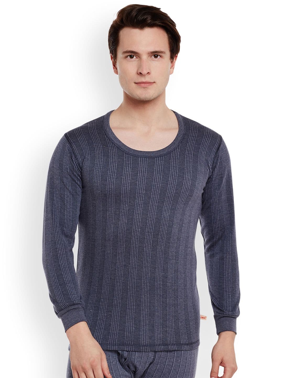 MACK JONNEY Men Blue & Black Striped Thermal Top - view 1