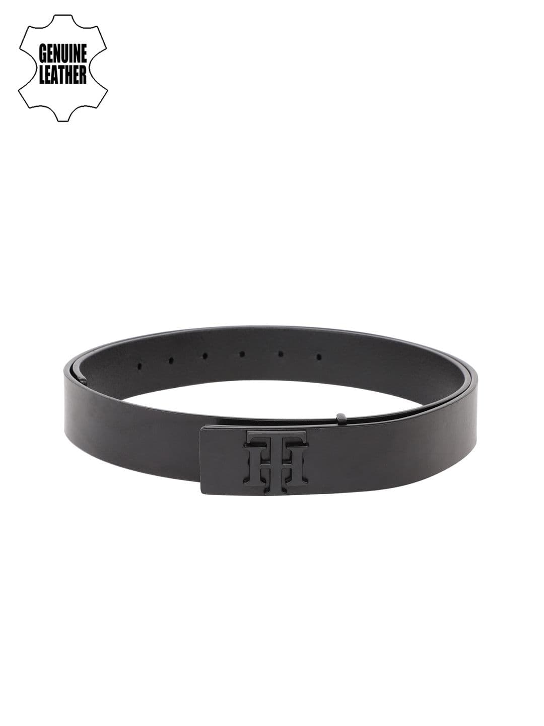 Tommy Hilfiger Men Black Solid Genuine Leather Belt - view 1