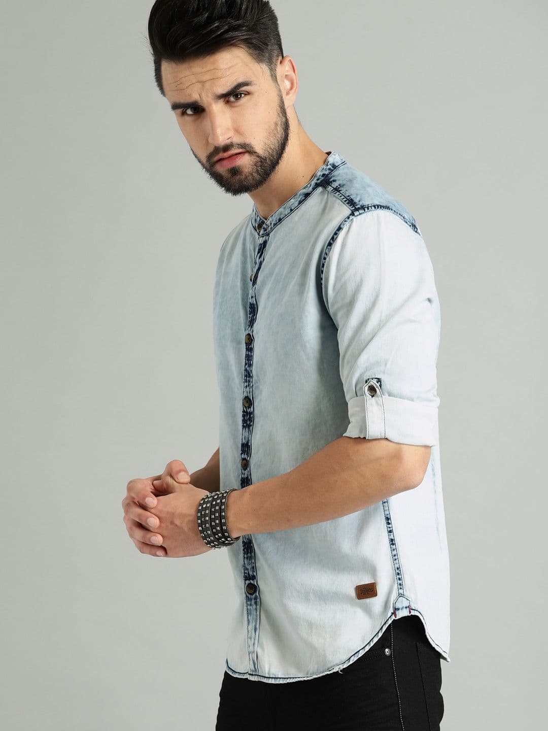 Roadster Men Blue Faded Denim Casual Shirt - view 1