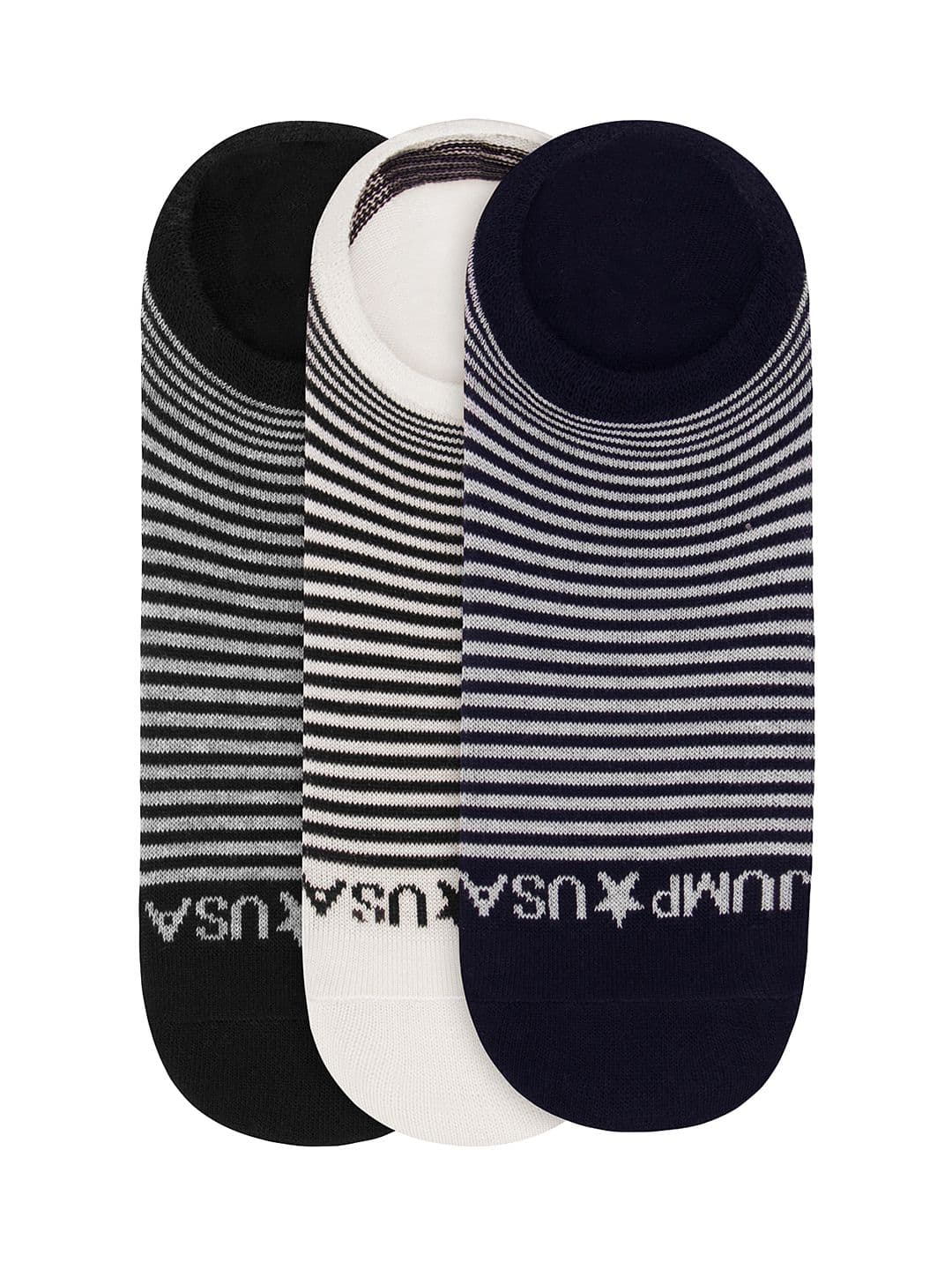 JUMP USA Men Set of 3 Striped Shoe Liners - view 1