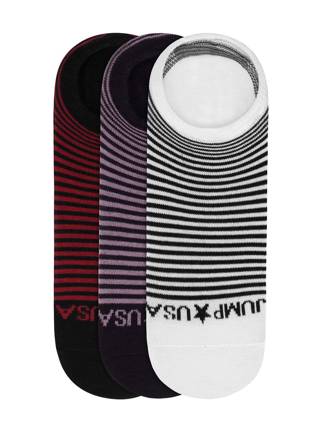 JUMP USA Men Set of 3 Striped Shoe Liners - view 1