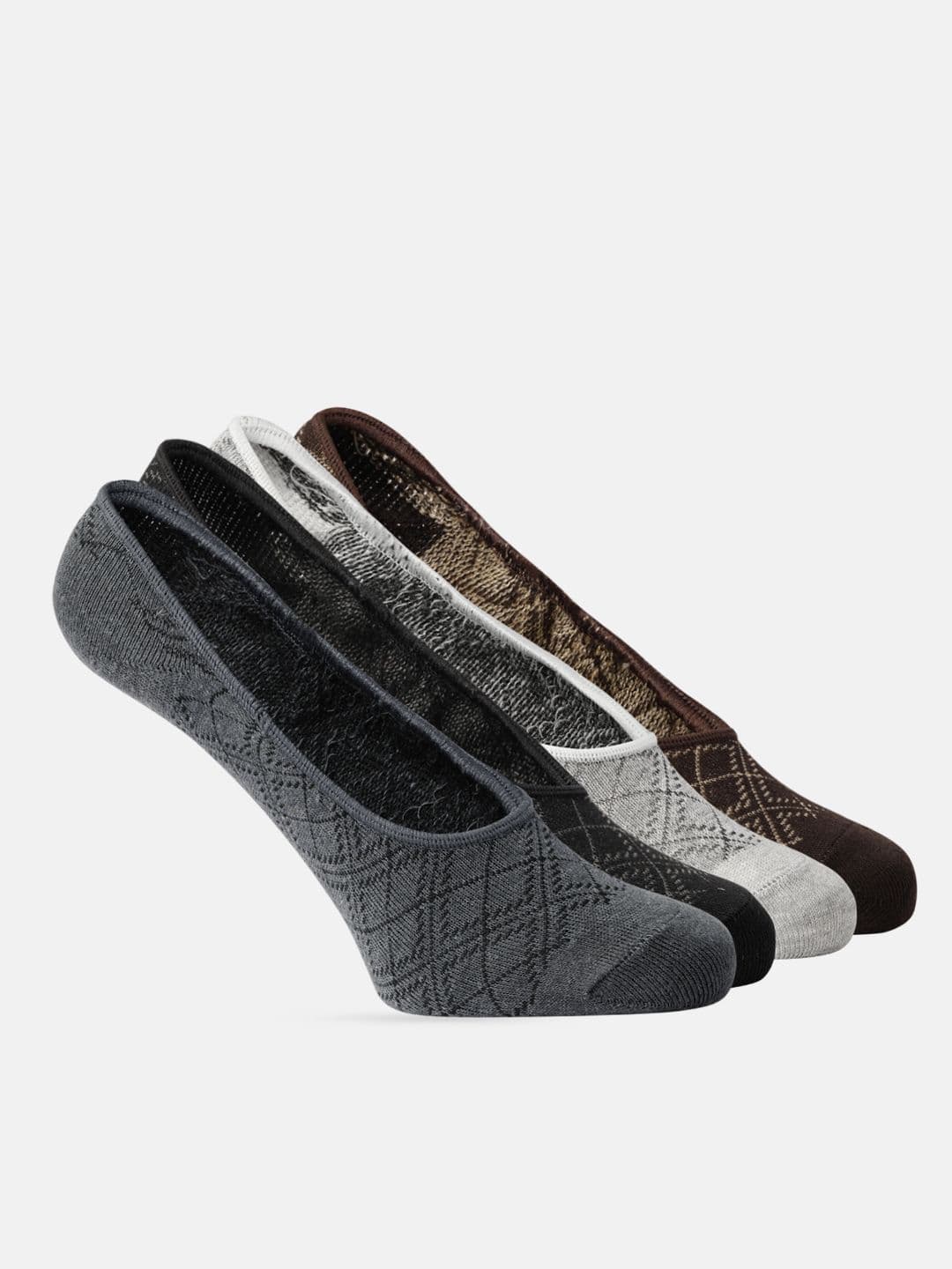 Roadster Men Pack of 4 Self-Checked Shoe Liners - view 1