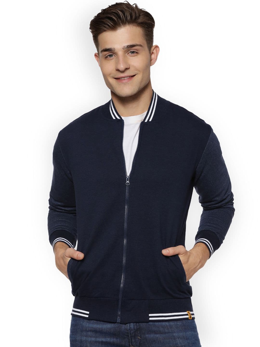 CAHOOT Men Blue Solid Varsity Jacket - view 1