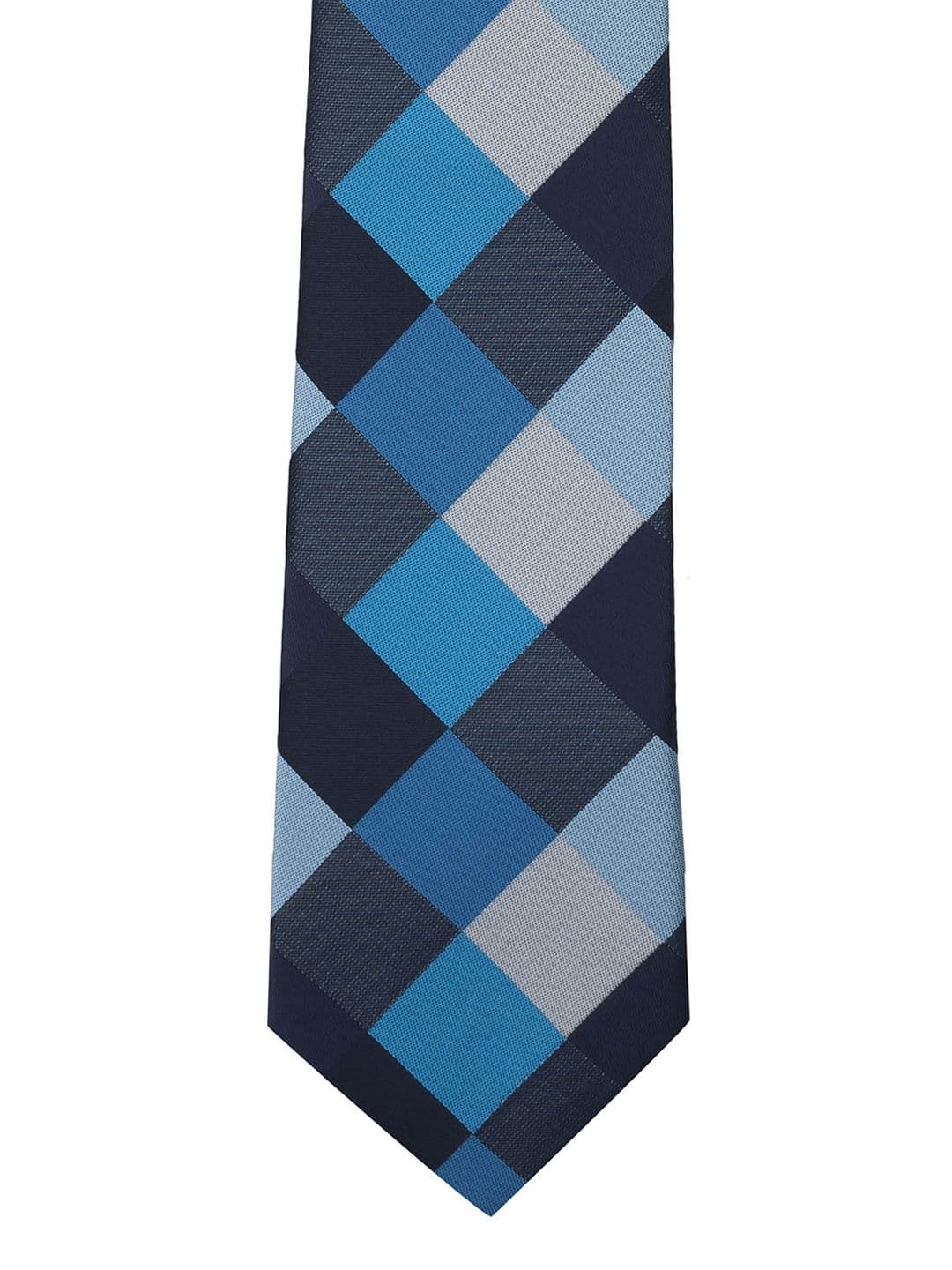 The Tie Hub Blue & Grey Checked Broad Tie - view 1