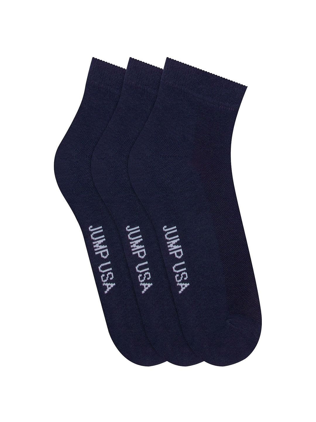 JUMP USA Men Navy Blue Pack of 3 Ankle Length socks - view 1