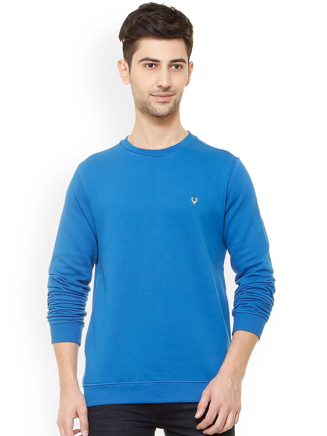 Allen Solly Men Blue Solid Sweatshirt - view 1