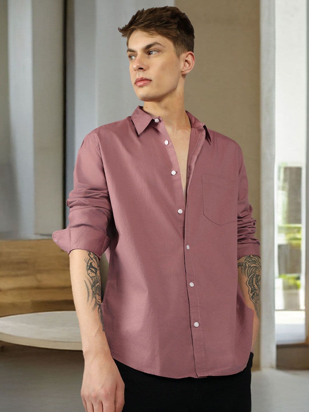 Dennis Lingo Men Pink Slim Fit Casual Shirt - view 1