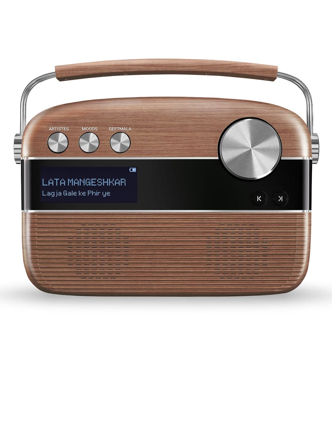 Saregama Carvaan Oak Wood Brown Hindi Portable Music Player with 5000 Preloaded Songs