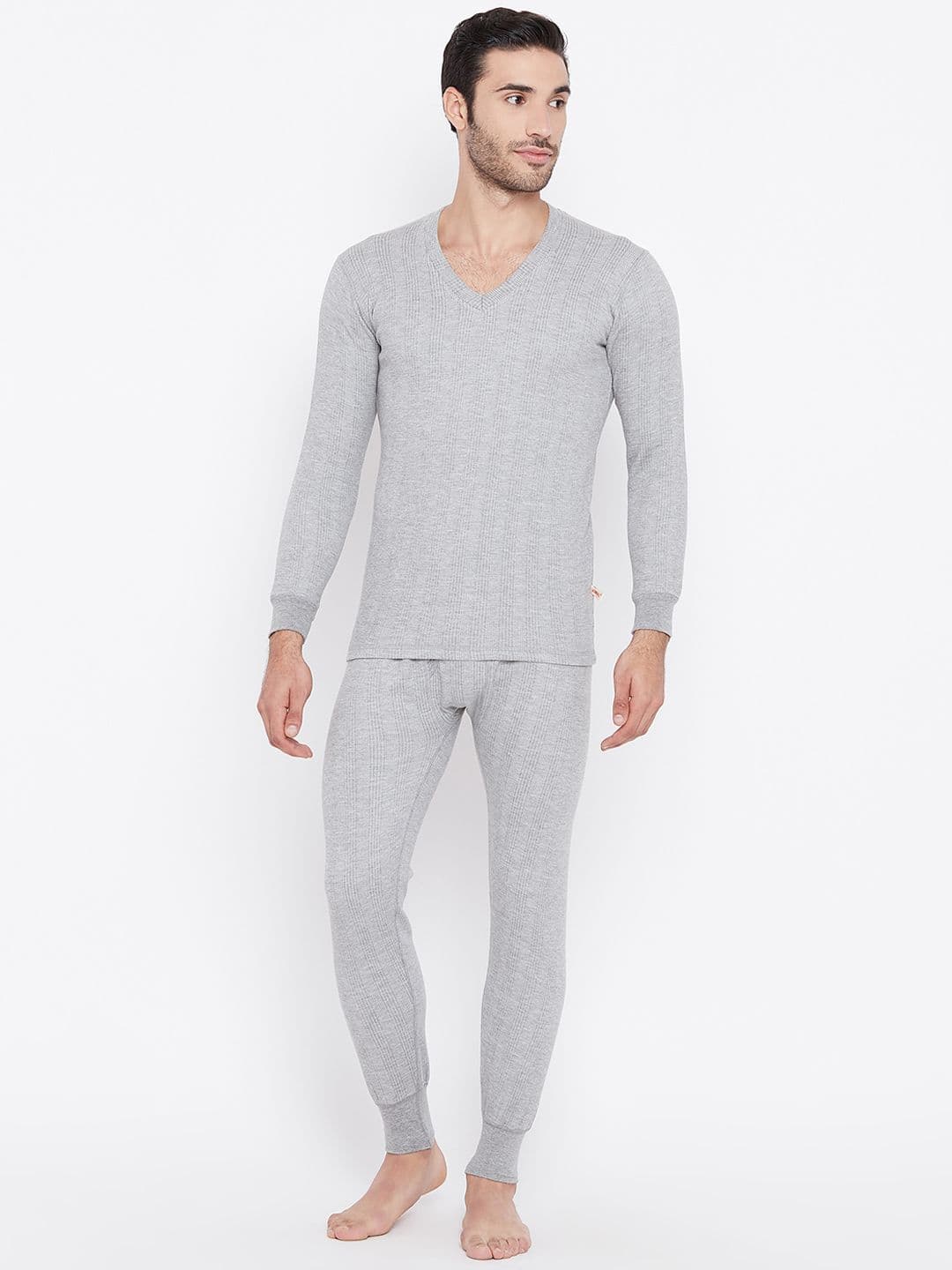 MACK JONNEY Men Grey Melange Thermal Set SETthermal_VNFSMlng_01 - view 1
