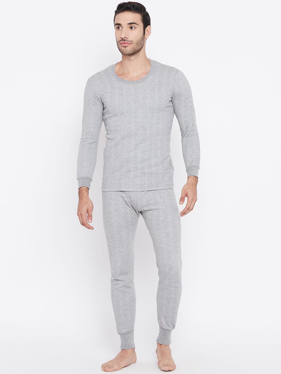 MACK JONNEY Men Grey Melange Thermal Set SETthermal_RNFSMlng_01 - view 1