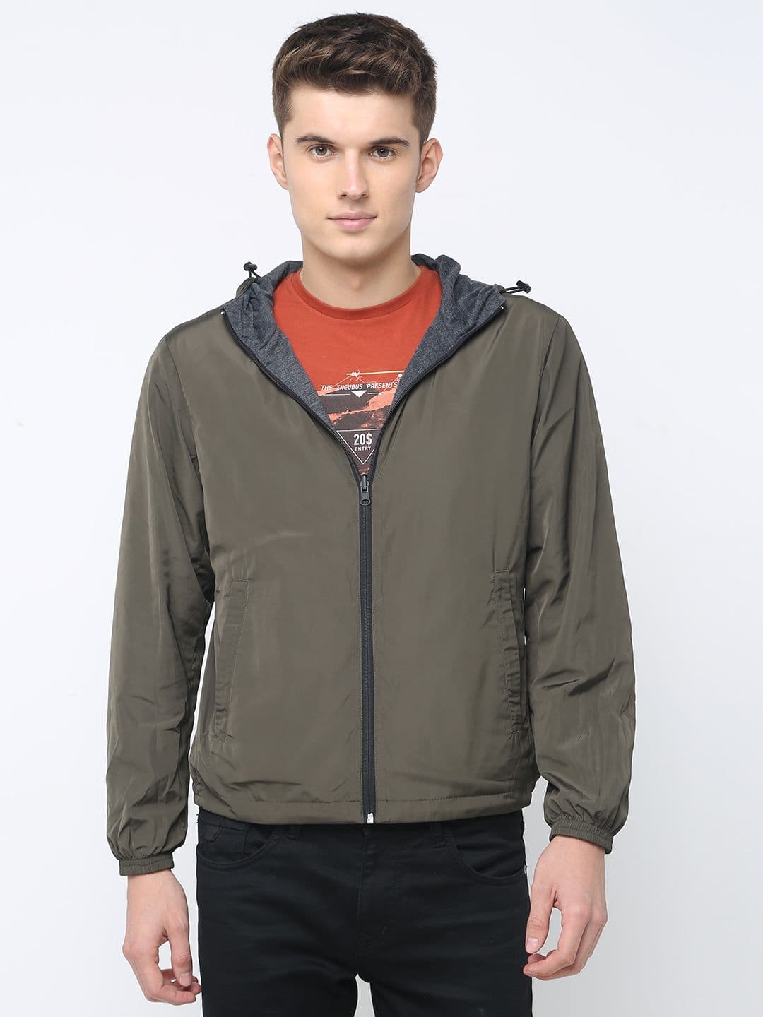 Basics Men Olive Green Solid Tailored Jacket - view 1