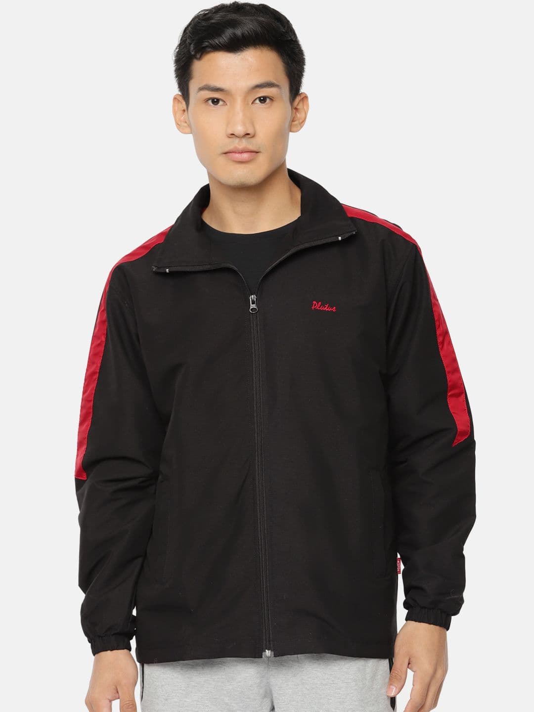 Plutus Men Black Solid Sporty Jacket - view 1