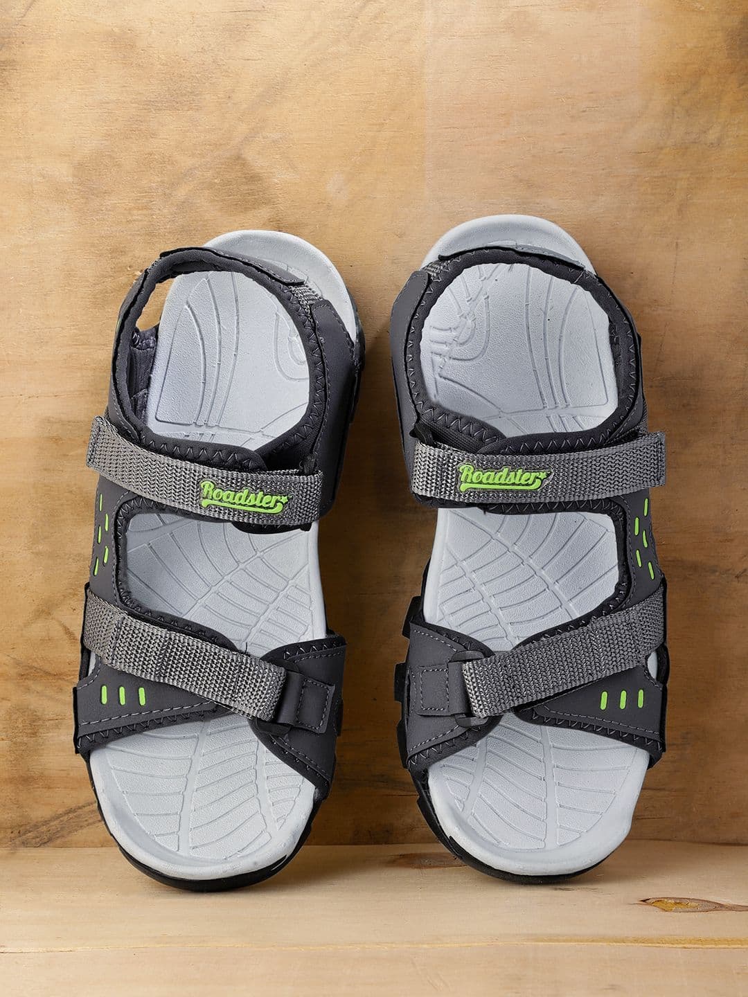 The Roadster Lifestyle Co Men Charcoal Grey Sports Sandals - view 1