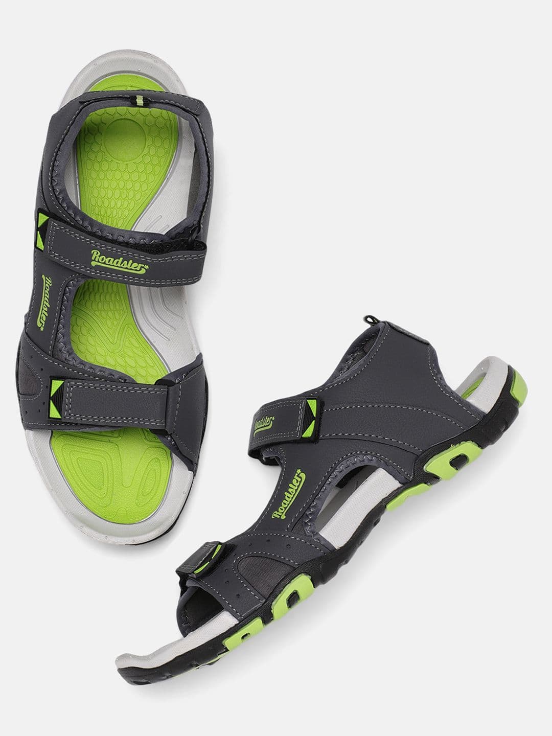 The Roadster Lifestyle Co Men Grey Sports Sandals - view 1