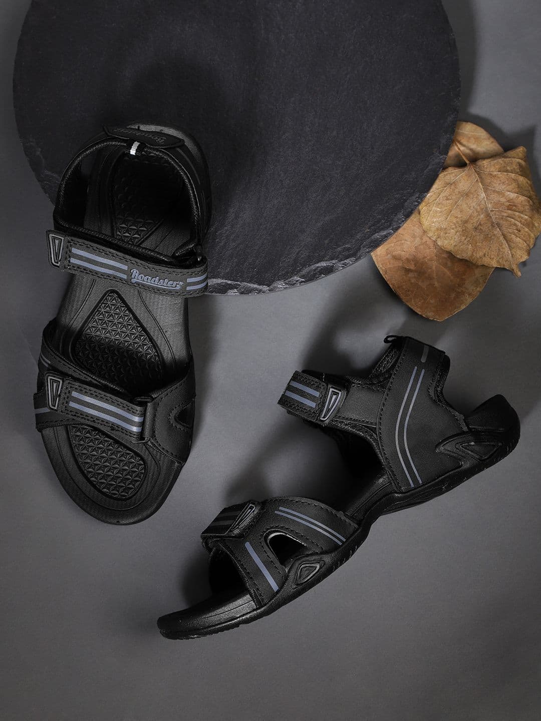 The Roadster Lifestyle Co Men Black Sports Sandals - view 1