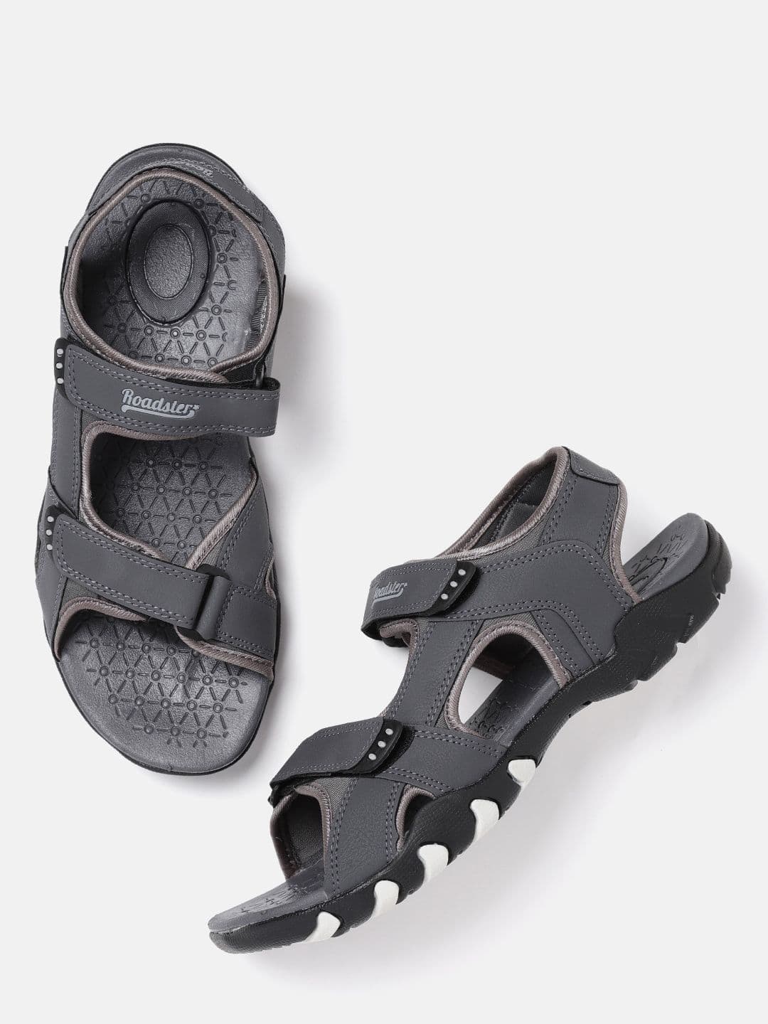 The Roadster Lifestyle Co Men Charcoal Grey Sports Sandals - view 1