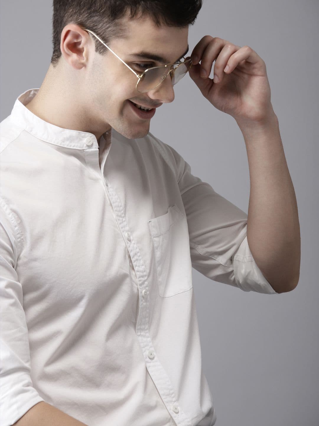 HERE&NOW Men White Slim Fit Solid Casual Shirt - view 1
