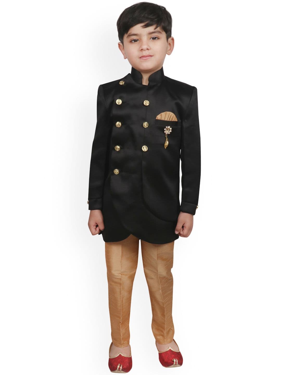 SG YUVRAJ Boys Black & Brown Sherwani Set - view 1