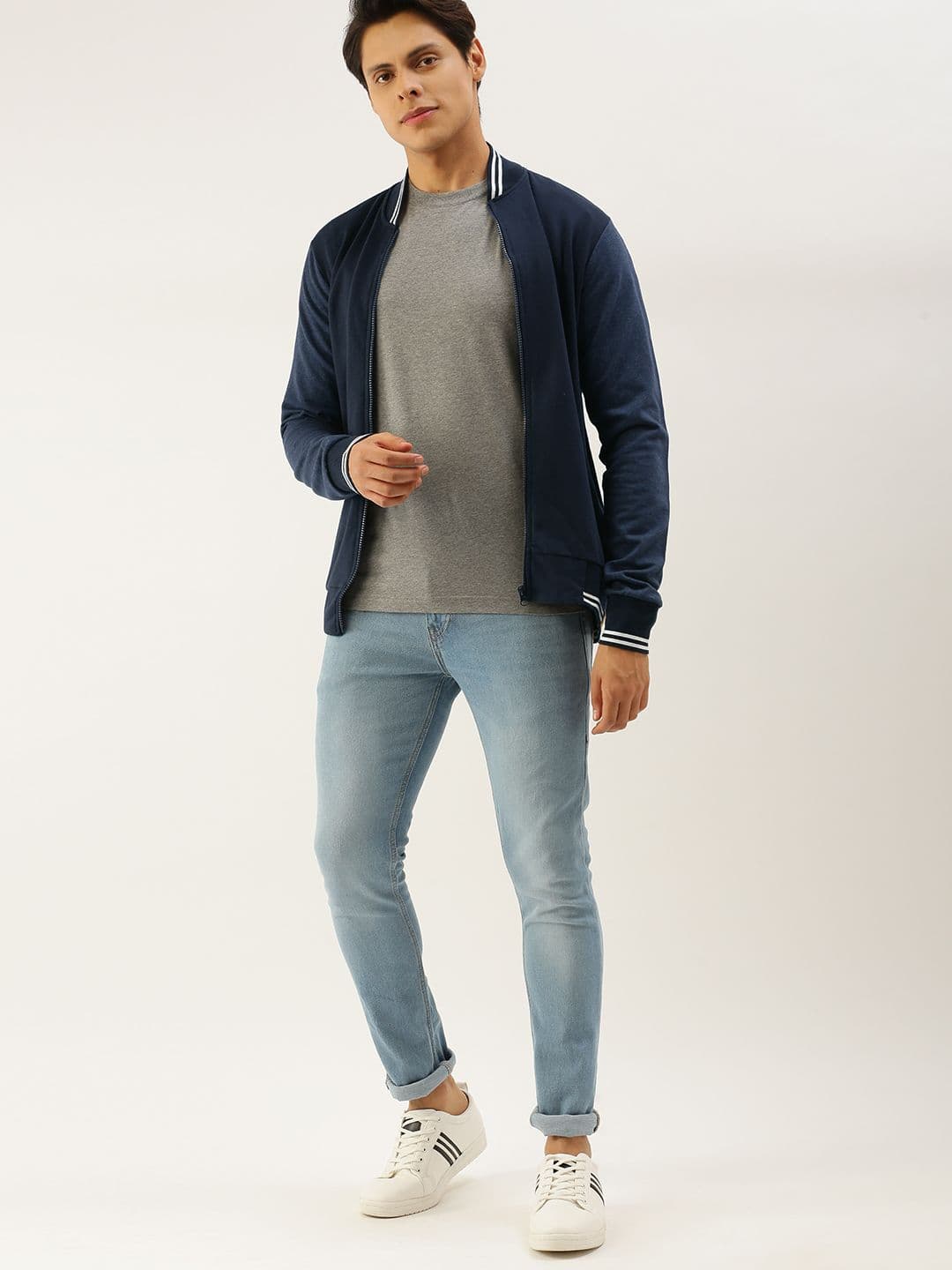 CAHOOT Men Navy Blue Solid Jacket - view 1