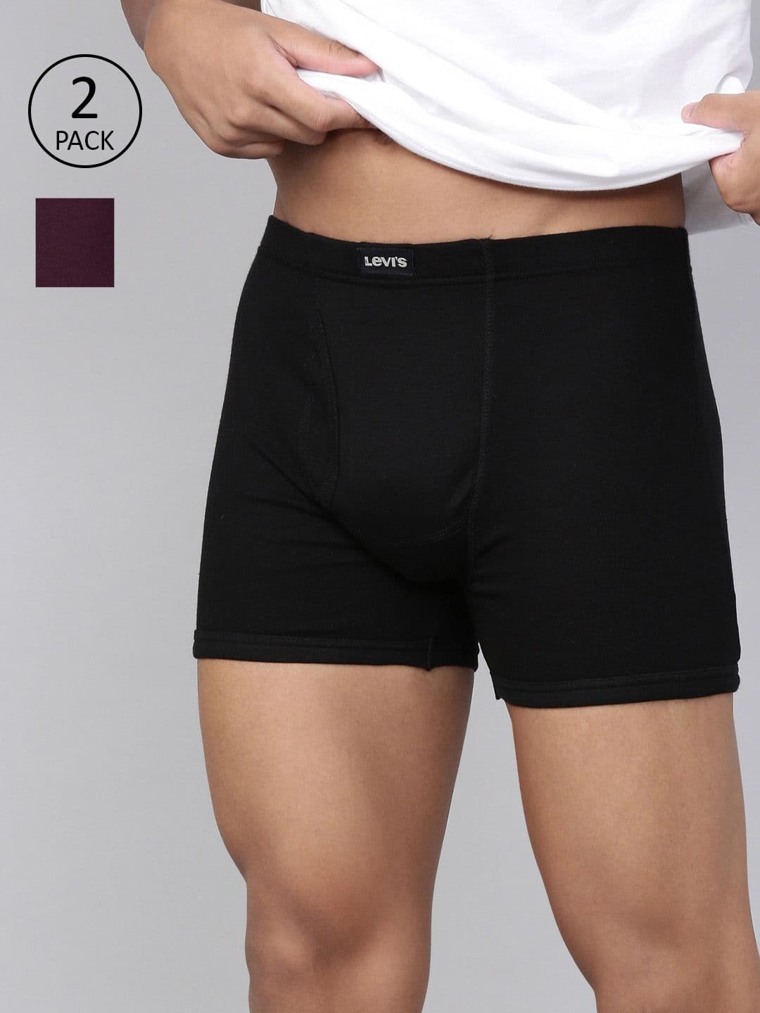 Levis Men Pack of 2 Pure Cotton Long Length Trunk with Ultrasoft Waistband - view 1