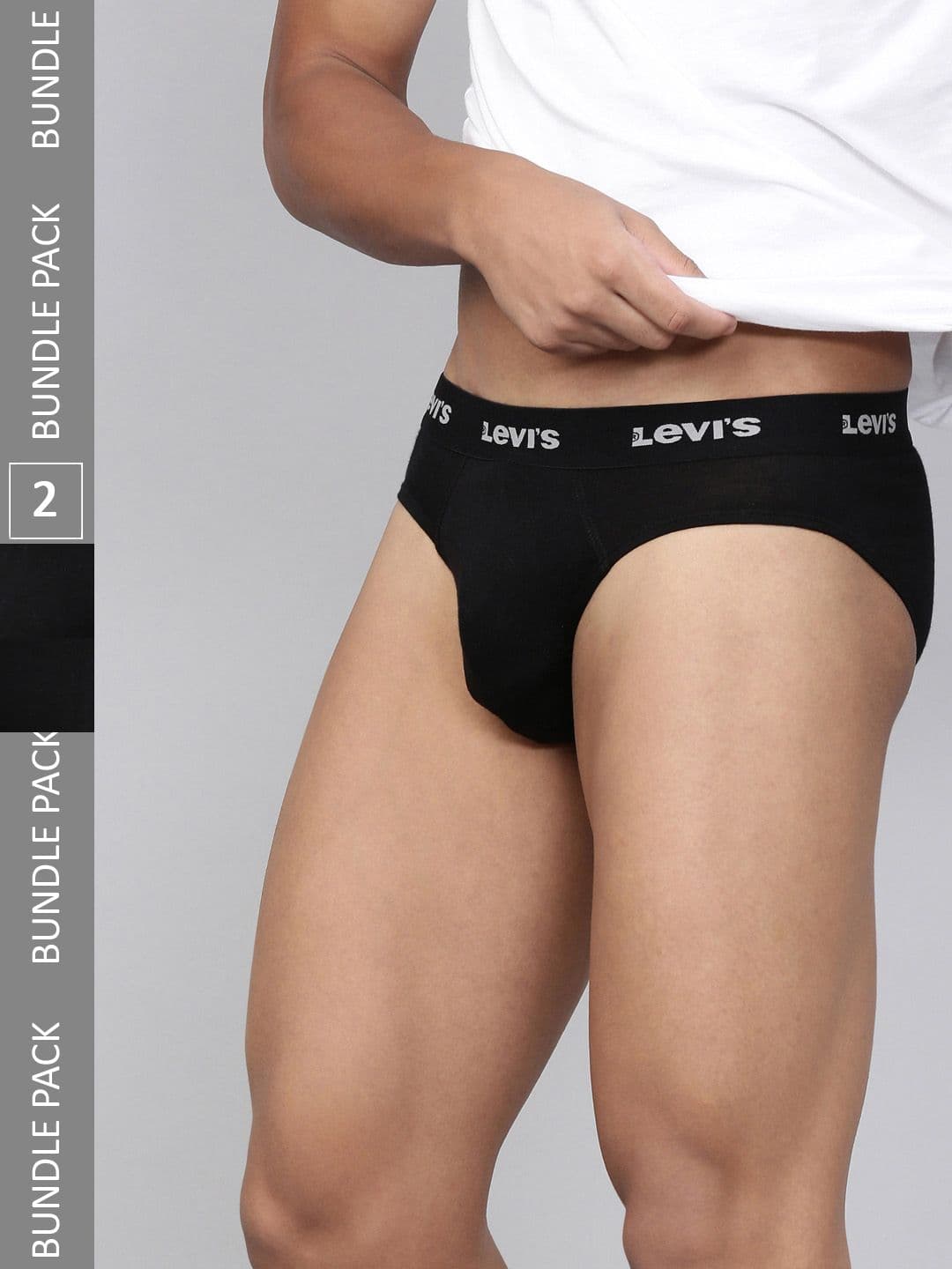 Levis Men Pack of 2 Solid Cotton Ultrasoft Waistband Brief with Smartskin Technology