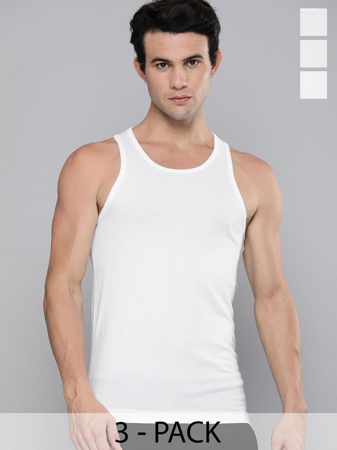 Levis Men Pack of 3 Solid Scoop Neck Sleeveless Pure Cotton Classic Vest - view 1