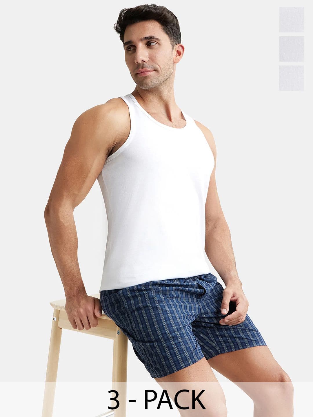Jockey Pack of 3 Super Combed Cotton Vest-8820 - view 1