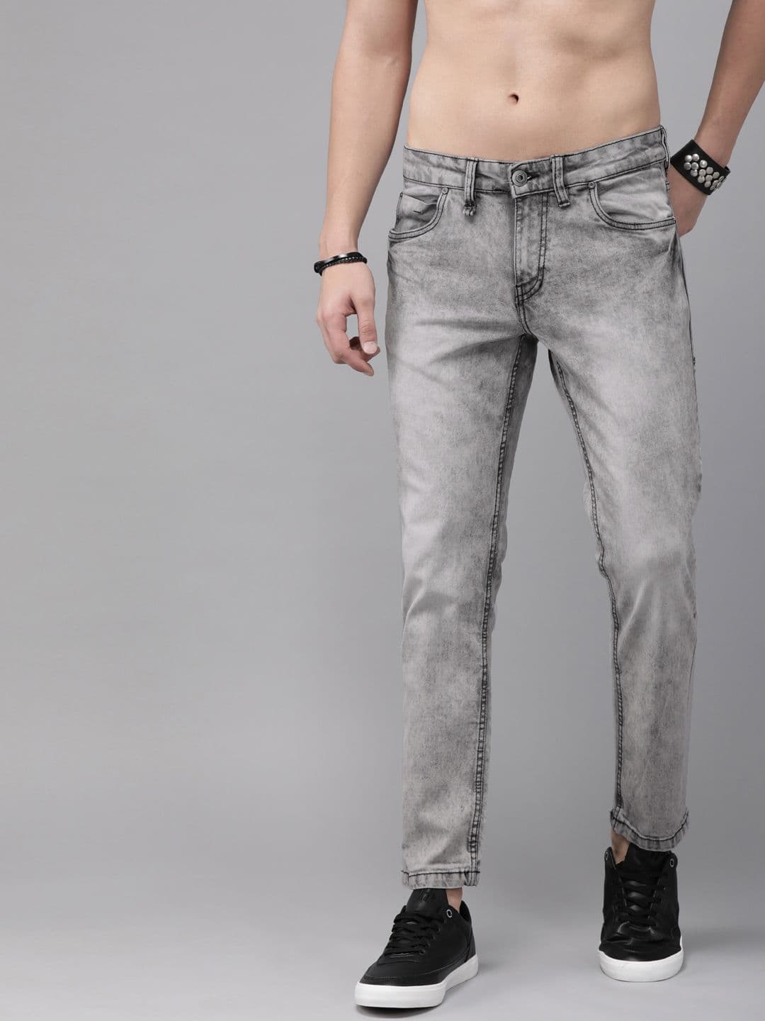 Roadster Men Grey Slim Fit Mid-Rise Clean Look Stretchable Jeans - view 1