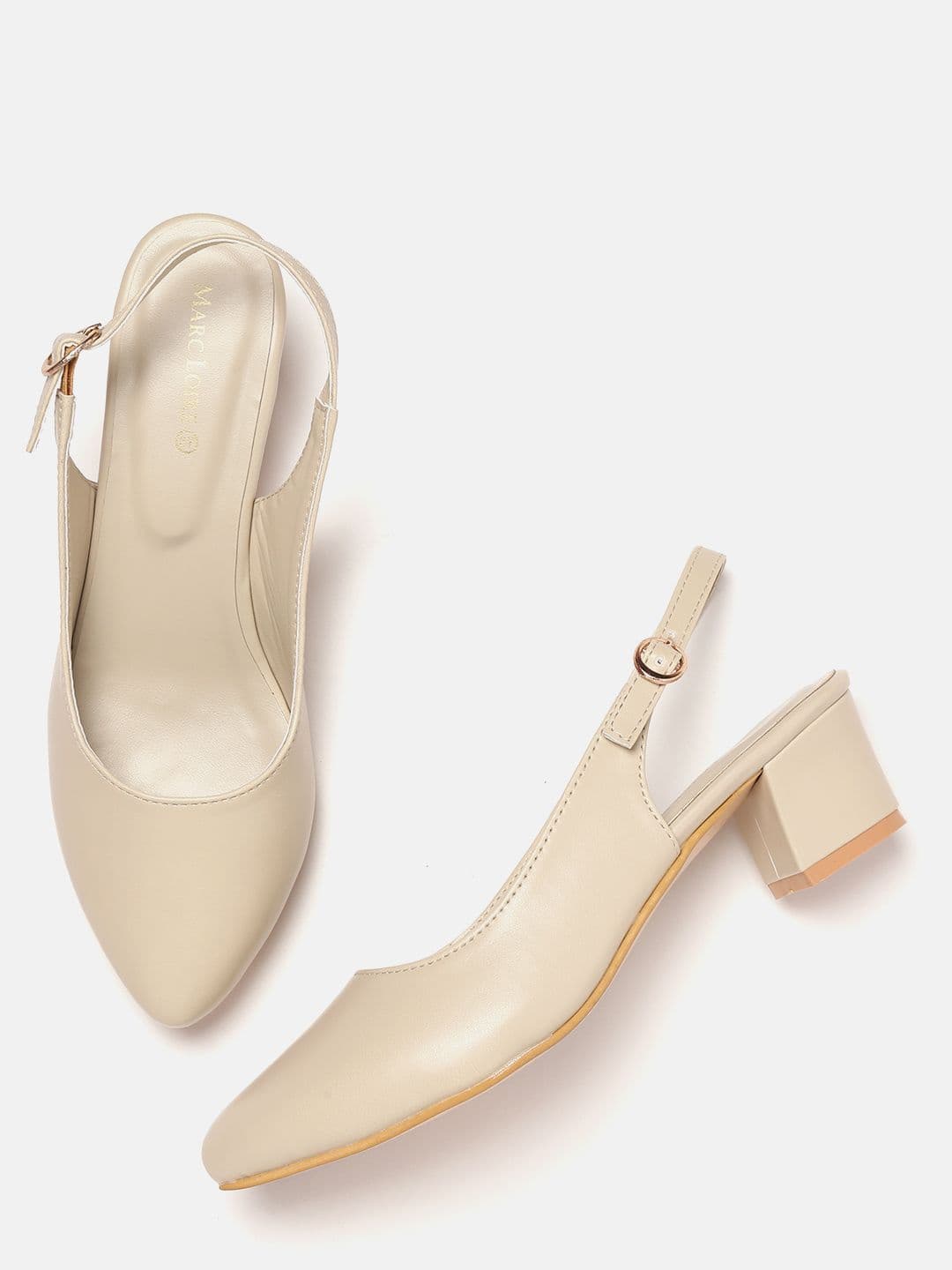 Marc Loire Women Cream-Coloured Solid Pumps - view 1