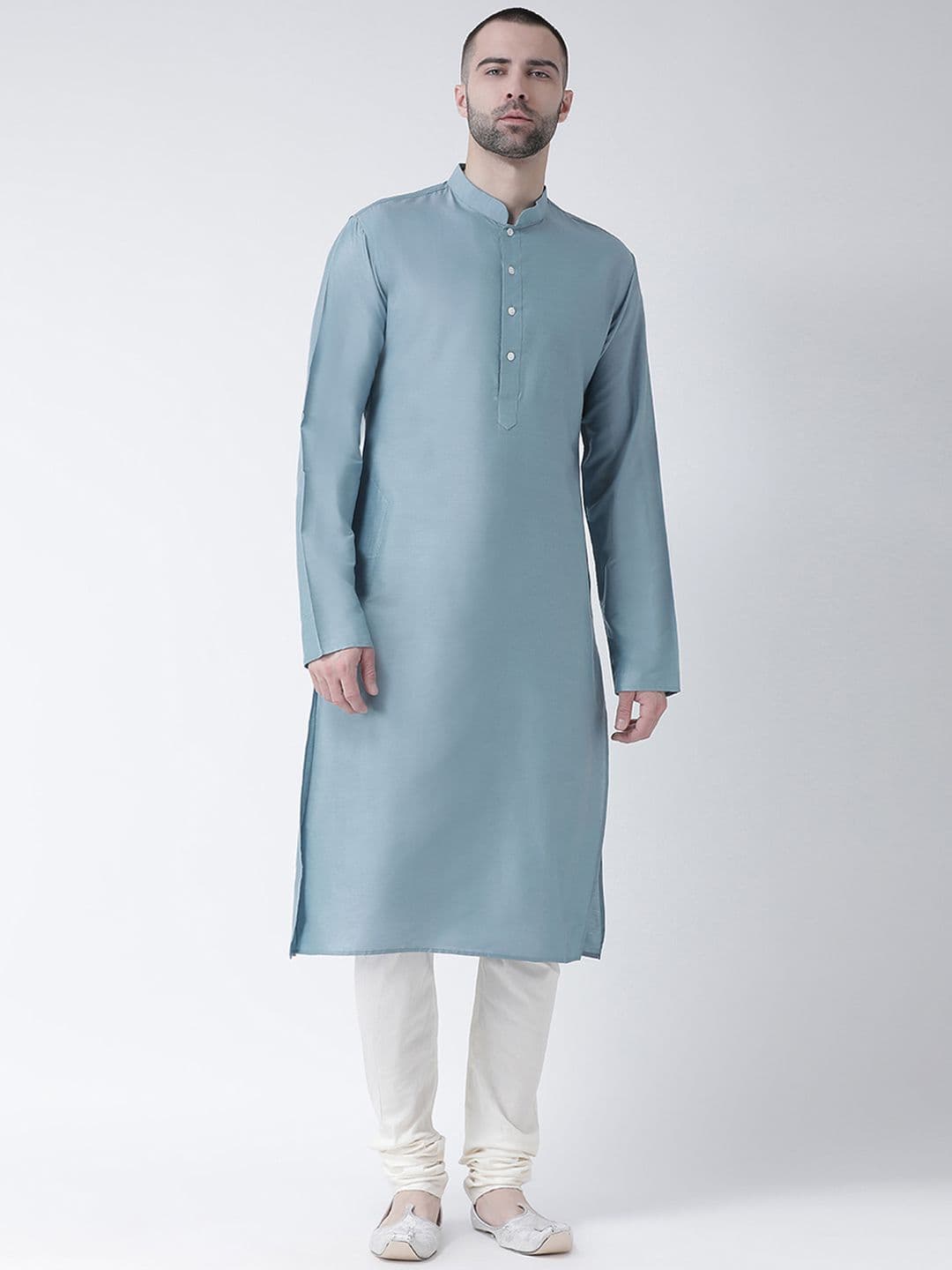 KISAH Men Blue Solid Straight Kurta - view 1