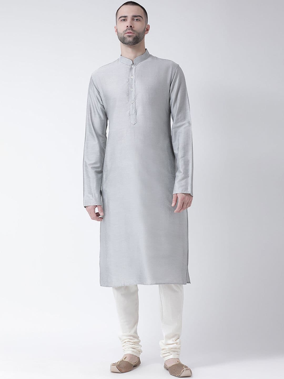 KISAH Men Grey Solid Straight Kurta - view 1