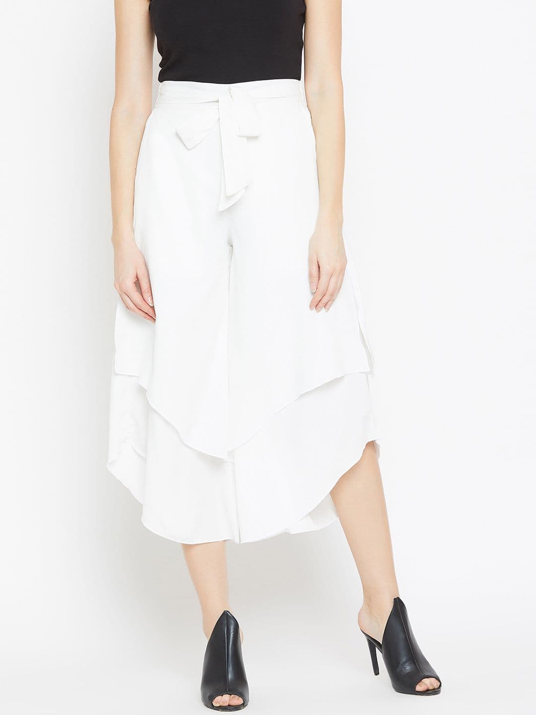 Bitterlime Women White Cropped Palazzos - view 1