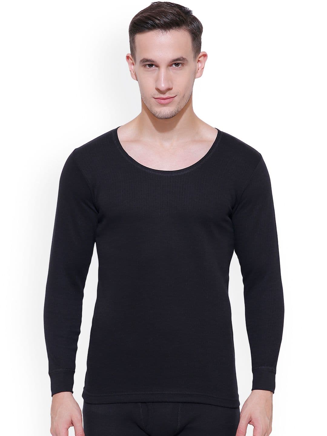 BODYCARE INSIDER Men Black Solid Thermal Top B101BL_85 - view 1