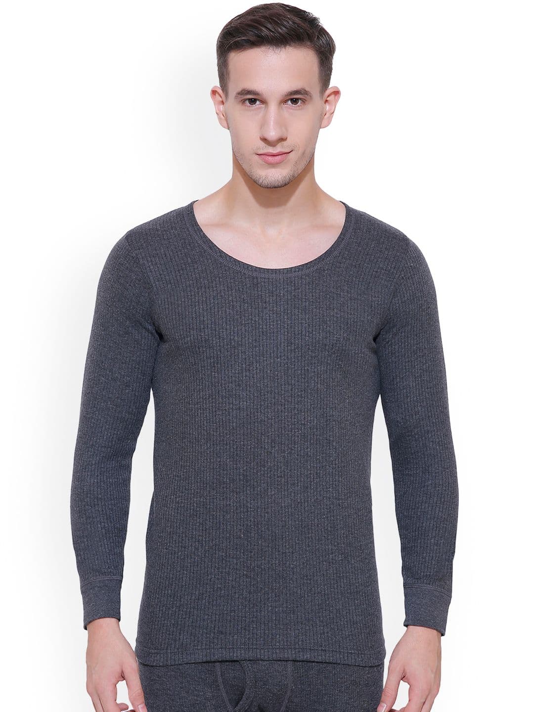 BODYCARE INSIDER Men Charcoal Grey Solid Thermal Tops B101C_85 - view 1