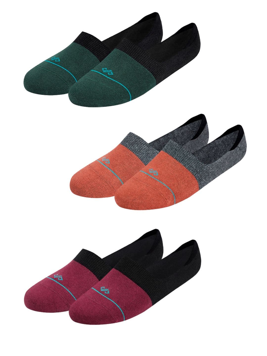 Dynamocks Unisex Pack of 3 Colourblocked Shoe Liners - view 1