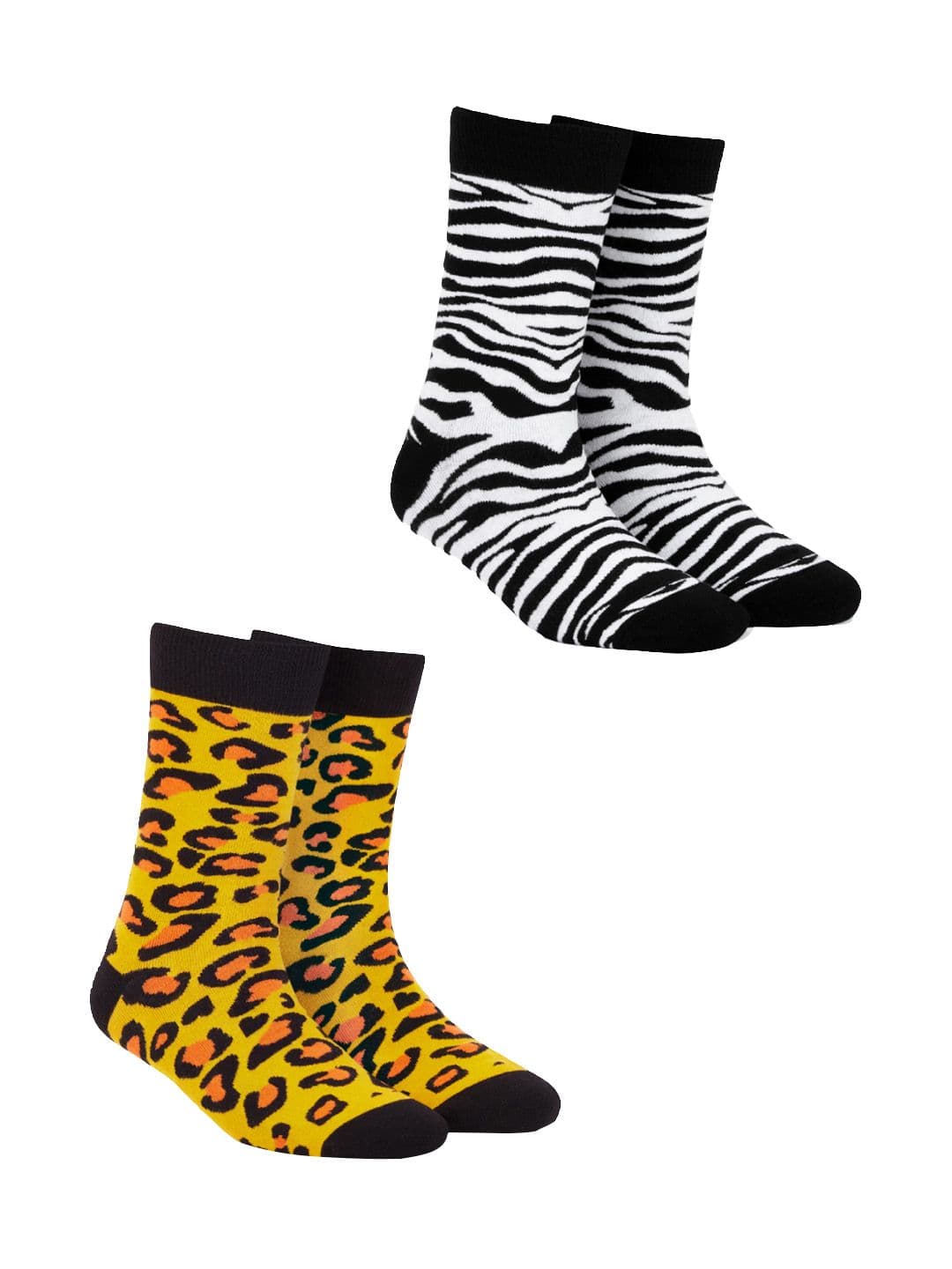 Dynamocks Unisex Pack Of 2 Patterned Calf-Length Animal Printed Socks - view 1