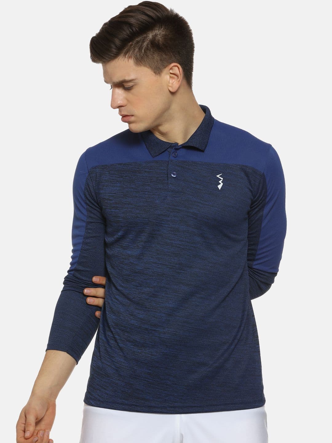 CAHOOT Men Blue Colourblocked Polo Collar T-shirt - view 1