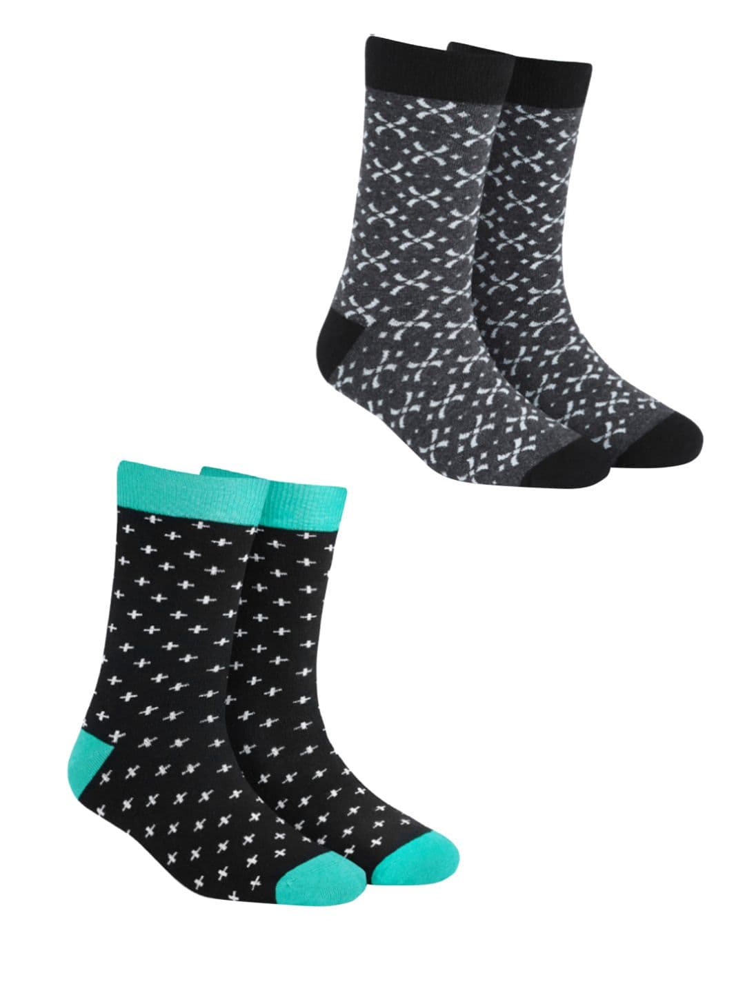 Dynamocks Unisex Pack of 2 Patterned Calf-Length Socks - view 1
