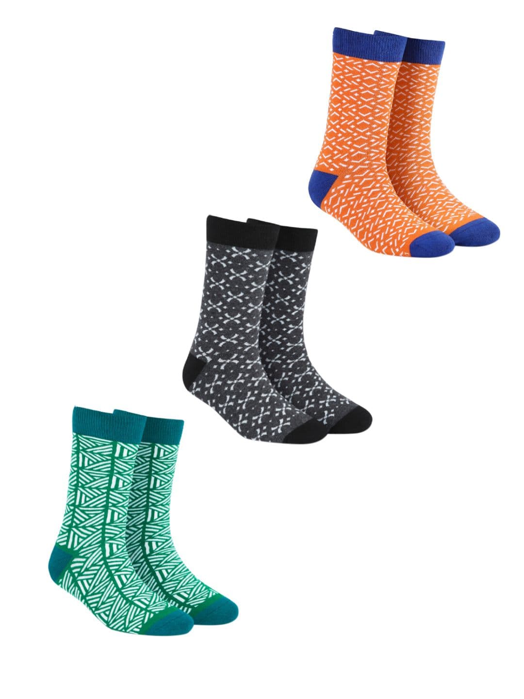 Dynamocks Unisex Pack of 3 Multicoloured Patterned Calf-Length Socks - view 1