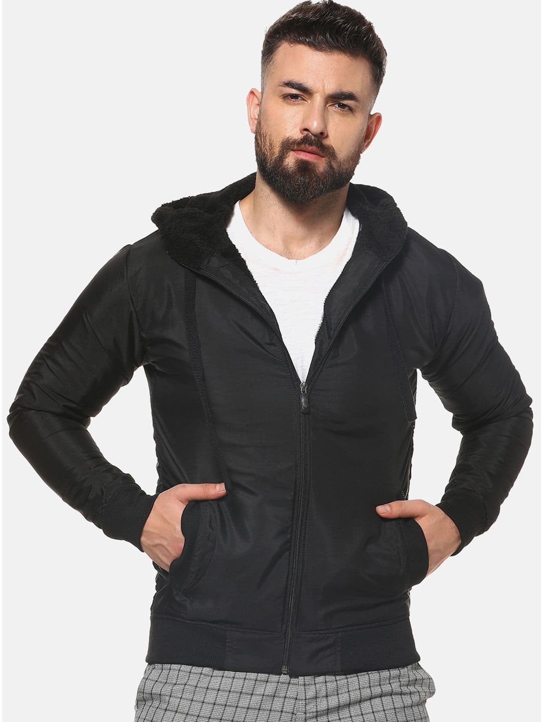 CAHOOT Men Black Solid Padded Jacket - view 1