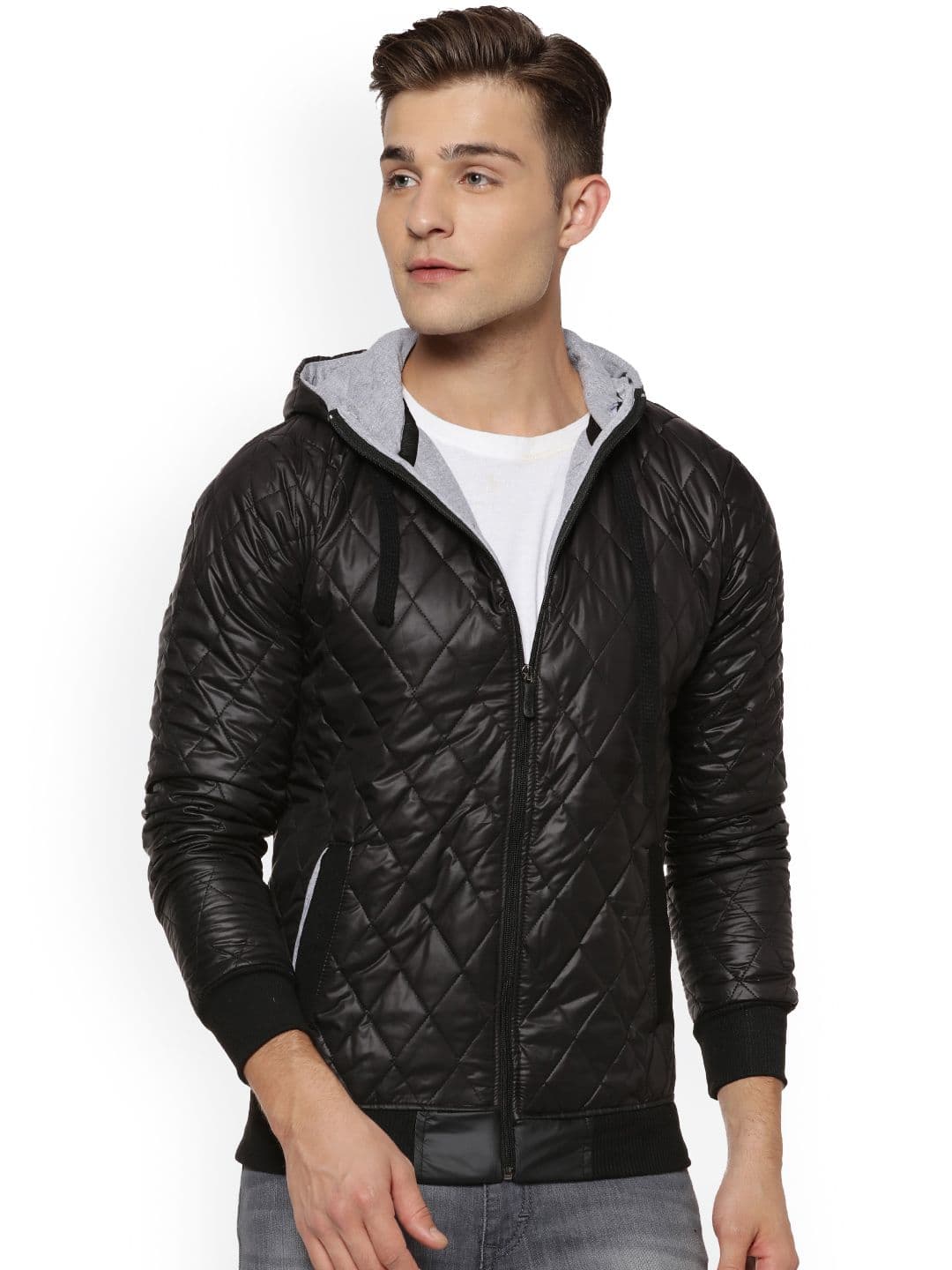 CAHOOT Men Black Quilted Hooded Jacket - view 1