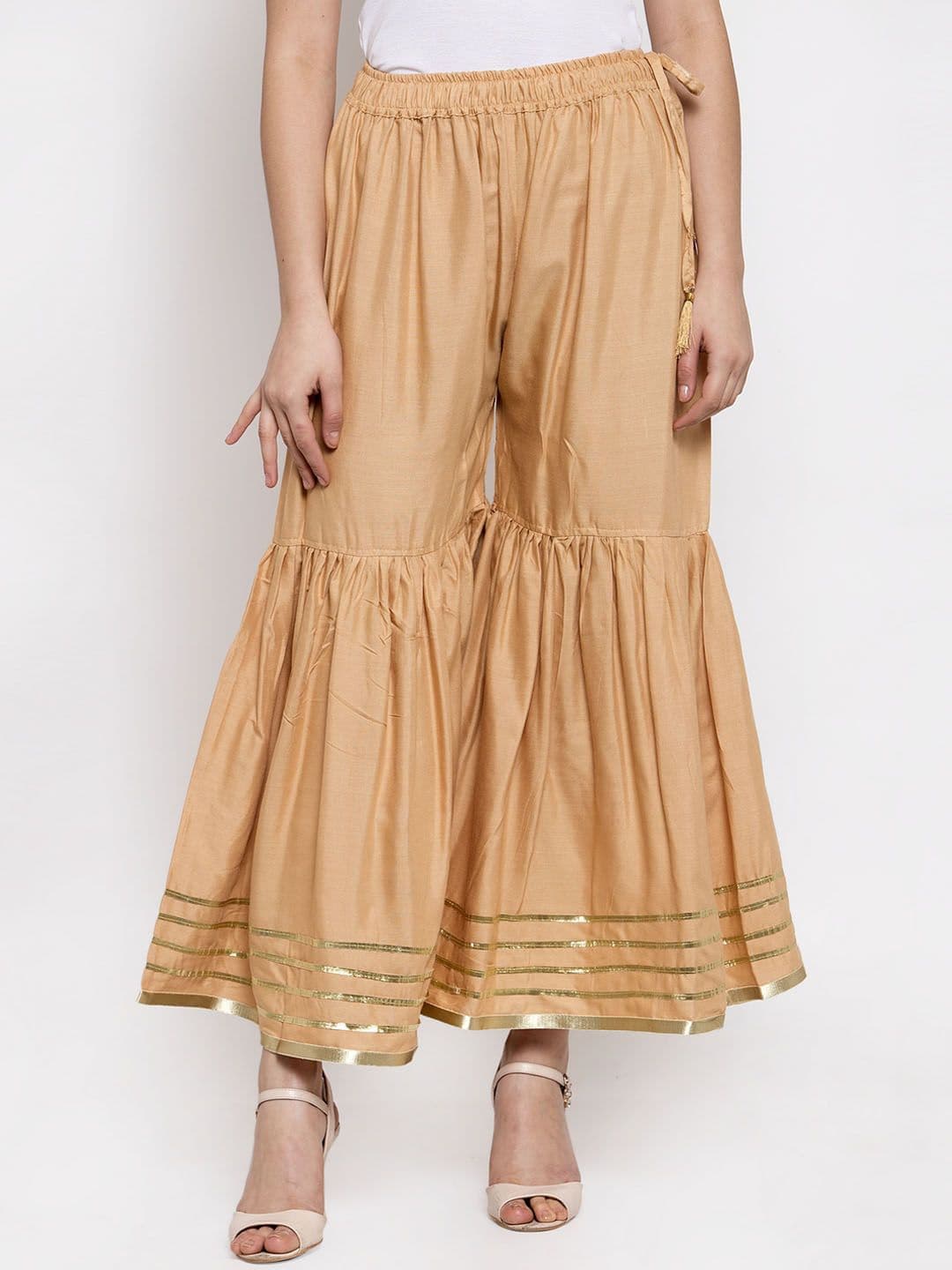 TAG 7 Women Beige Hem Design Flared Sharara - view 1