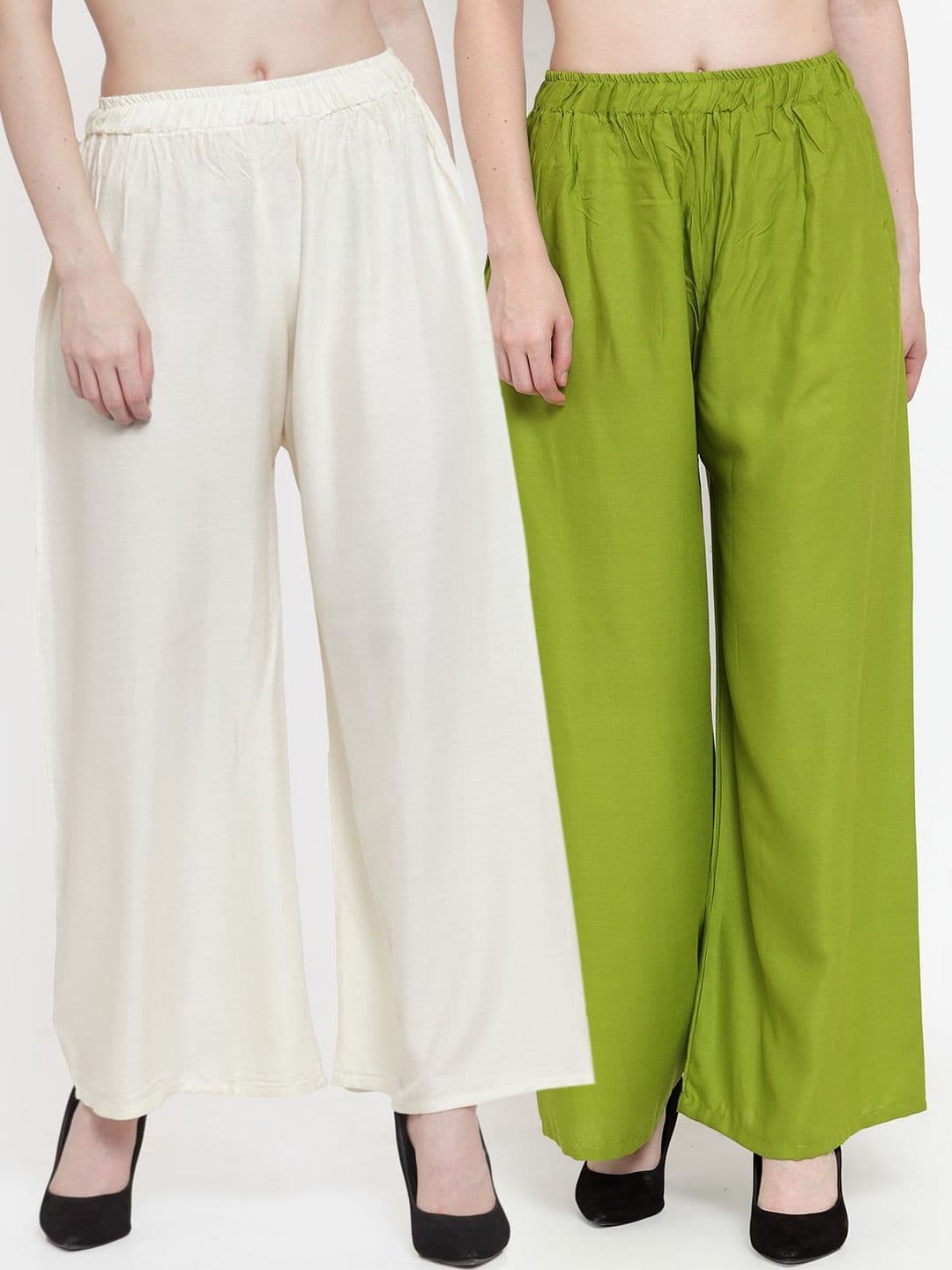 TAG 7 Women Pack of 2 Solid Straight Palazzos - view 1
