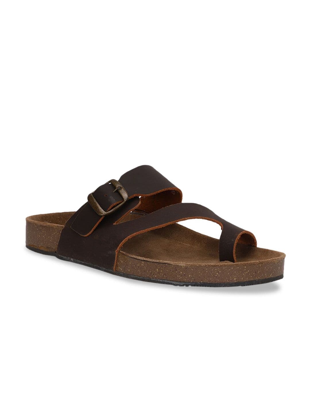 Bata Men Coffee Brown Leather Comfort Sandals - view 1