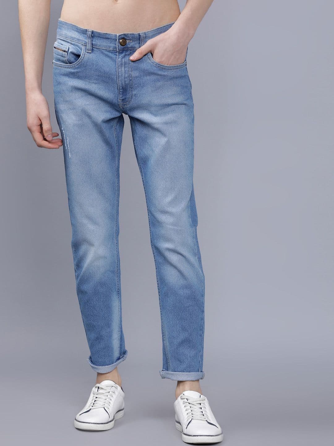 The Indian Garage Co Men Blue Slim Fit Mid-Rise Clean Look Jeans - view 1