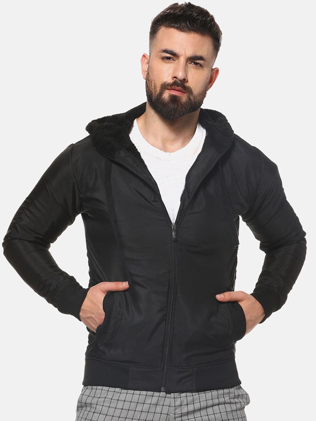 CAHOOT Men Black Solid Windcheater Bomber - view 1